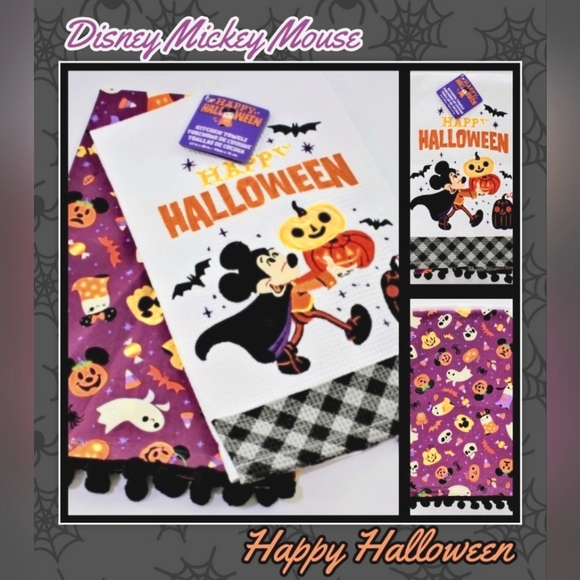 Disney Other - NWT, Disney Licensed, Happy Halloween, Mickey Mouse, 2 Piece, Decorative Towels